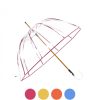 Femme Maison Pierre Vaux | Parapluie "Cloche Ganse Couleur" Transparent - Long Manuel