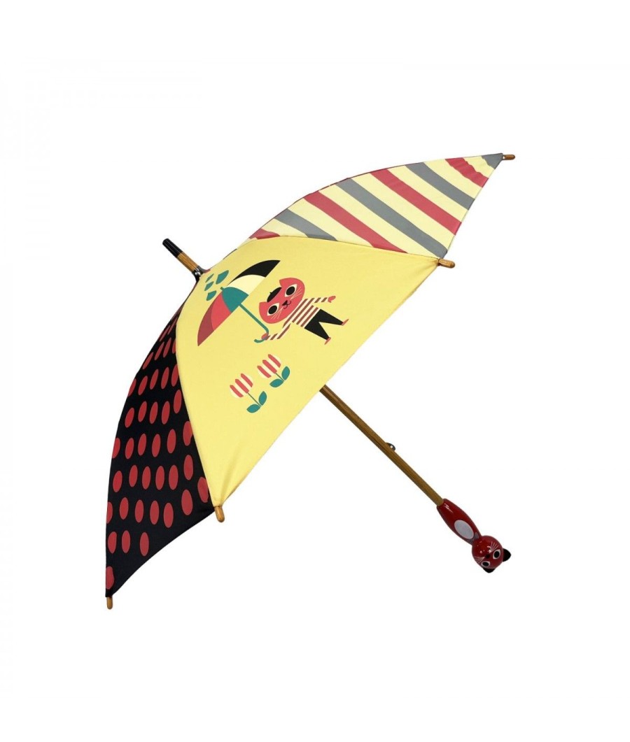 Enfant Maison Pierre Vaux | Parapluie Enfant - Chat Rouge