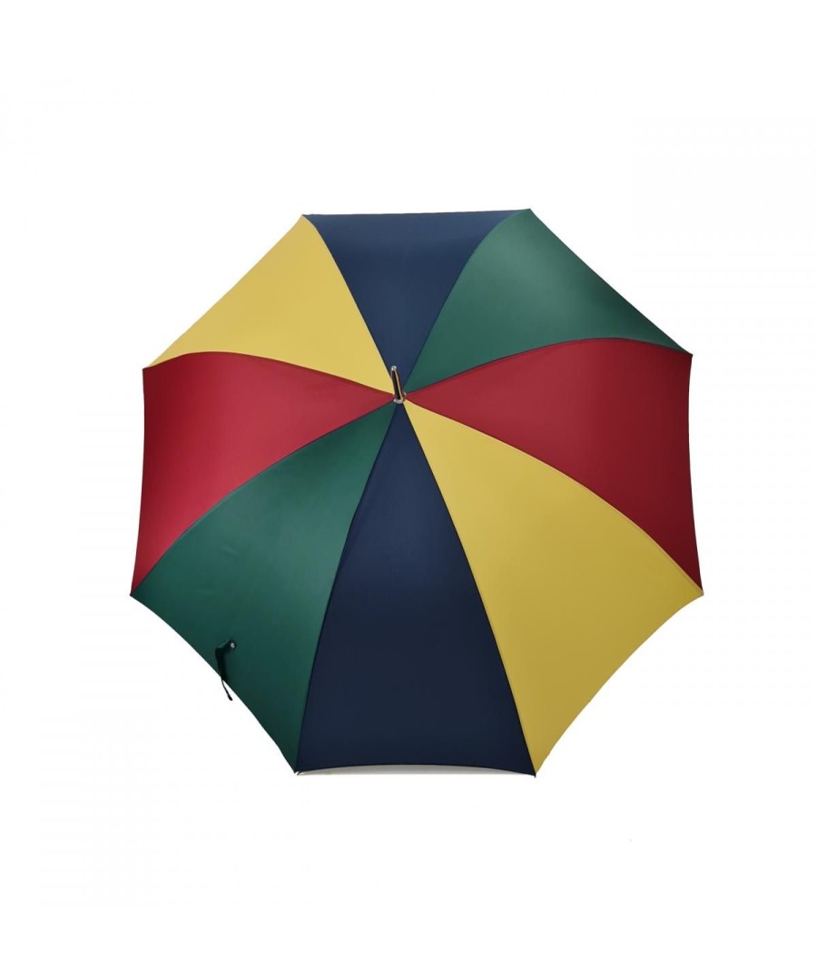 Homme Maison Pierre Vaux | Parapluie "Le Golf " Manuel - Avec Poignee Courbe Bois - Multicolore