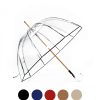 Femme Maison Pierre Vaux | Parapluie "Cloche Ganse Couleur" Transparent - Long Manuel