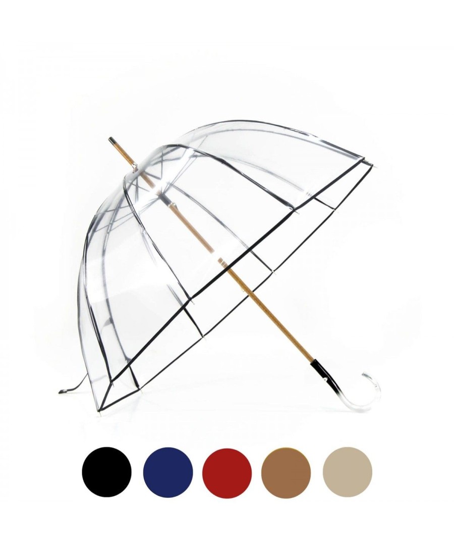 Femme Maison Pierre Vaux | Parapluie "Cloche Ganse Couleur" Transparent - Long Manuel