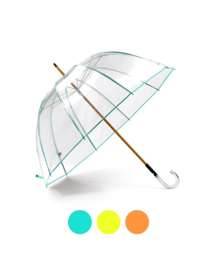 Femme Maison Pierre Vaux | Parapluie "Cloche Ganse Couleur" Transparent - Long Manuel