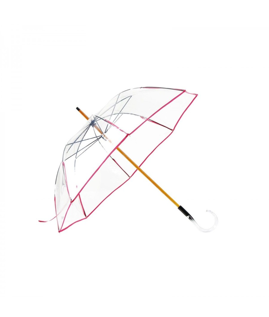 Femme Maison Pierre Vaux | Parapluie "Transparent Classique' Manuel - Fushia