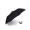 Homme Maison Pierre Vaux | Parapluie "Pliant Poignee Gainee Cuir" Automatique (10 Baleines) - Noir